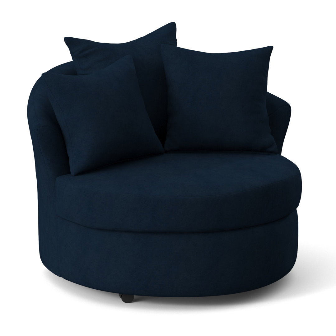 Alsup Barrel Chair Andover Mills™ Fabric: Bulldozer Sapphire