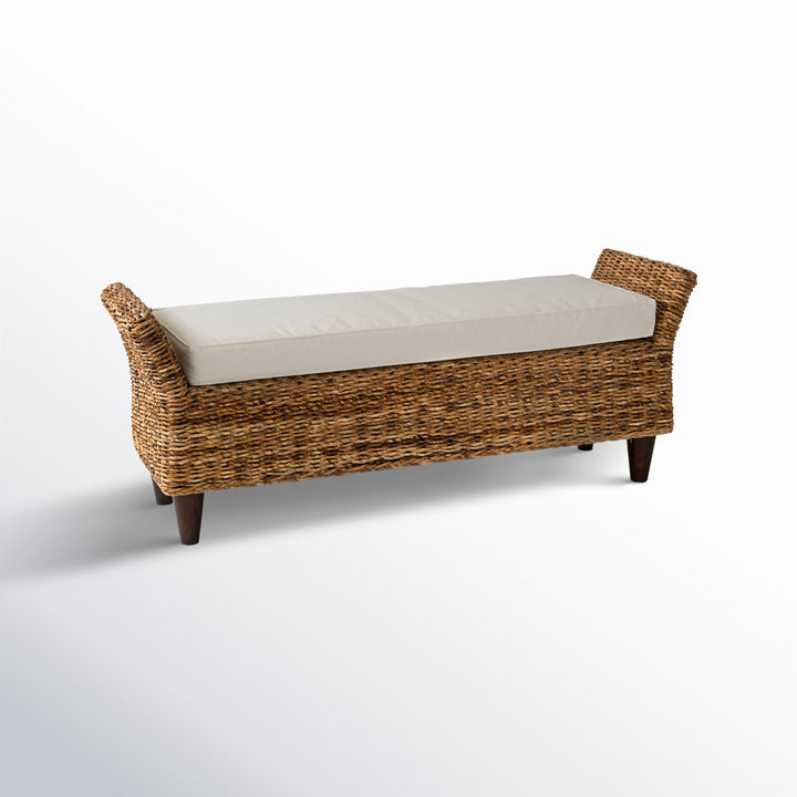 Calne Upholstered Wicker Bench Sand & Stable™