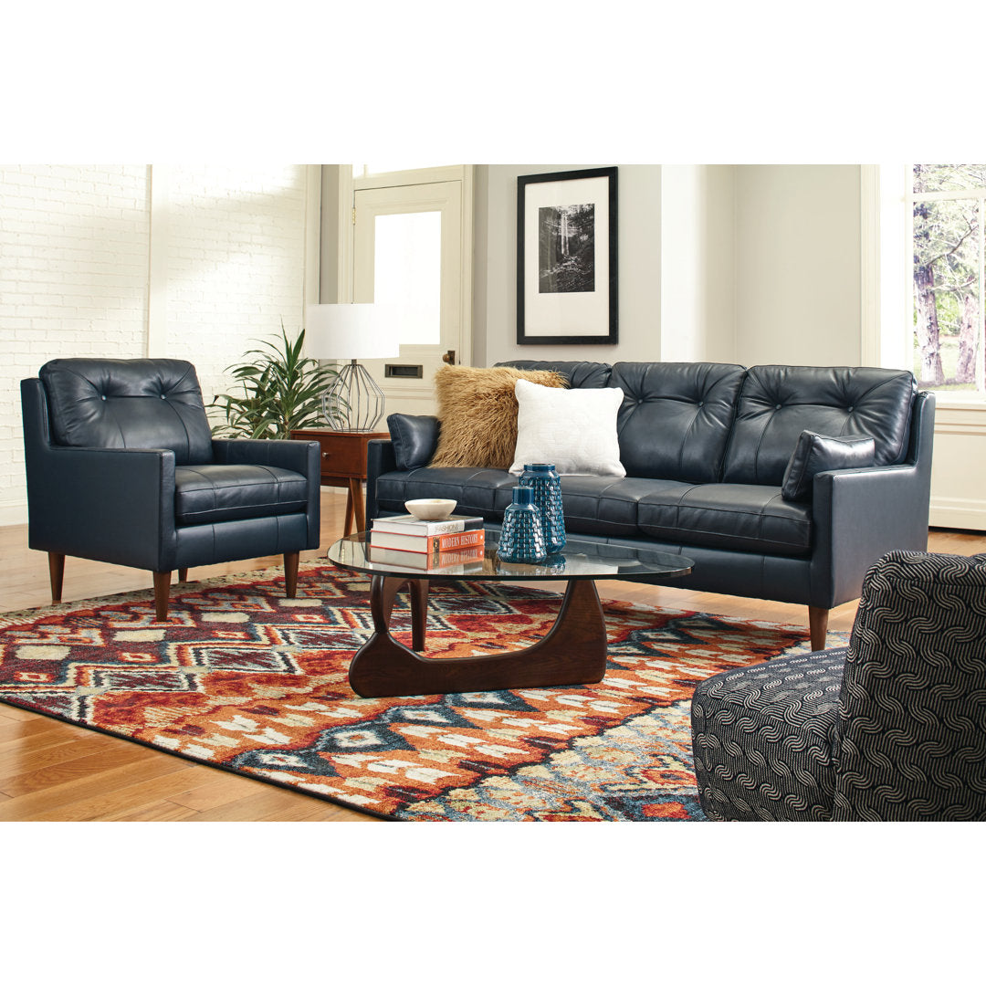 Antone 81" Square Arm Sofa Mercury Row® Fabric: Navy