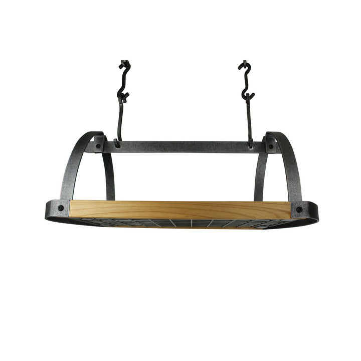Handcrafted Decor Oval Ceiling Pot Rack with 12 Hooks & Alder Wood Enclume