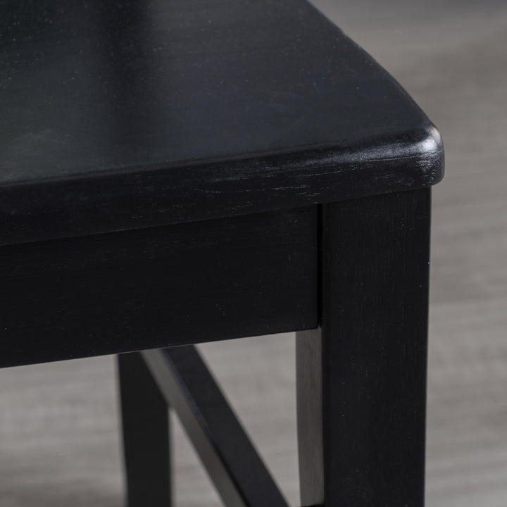 Hitz Solid Wood Cross Back Side Chair (Set of 2) Charlton Home® Color: Black