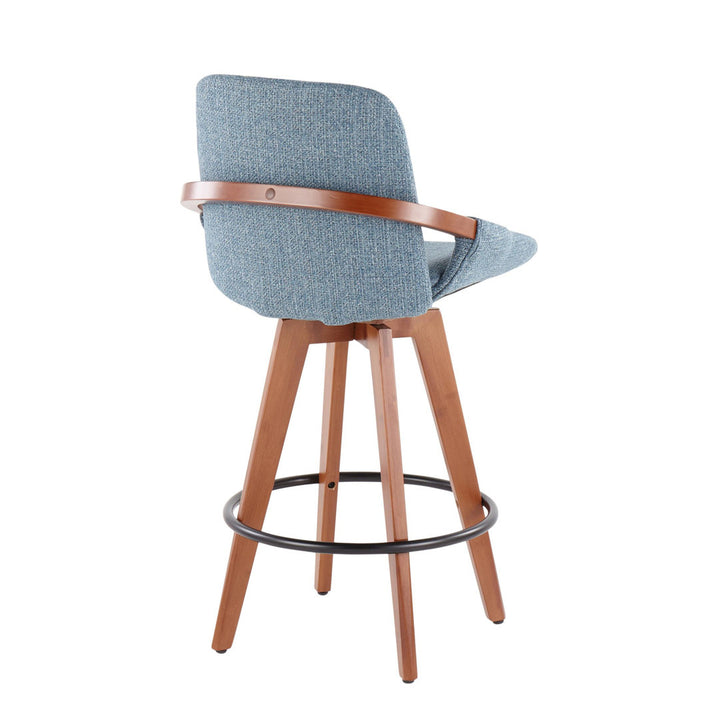 Whitacre Swivel Stool Wade Logan® Upholstery: Blue Noise Tweed, Seat Height: Counter Stool (26" Seat Height)