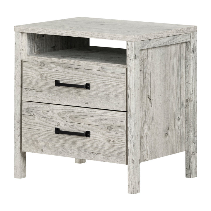 Gravity 2 - Drawer Nightstand South Shore Color: Seaside Pine/Black