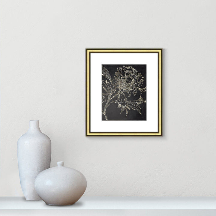Golden Flower Folklore I by Asia Jensen - Picture Frame Graphic Art Print Joss & Main Size: 16.25" H x 14.25" W Format: Gold Framed