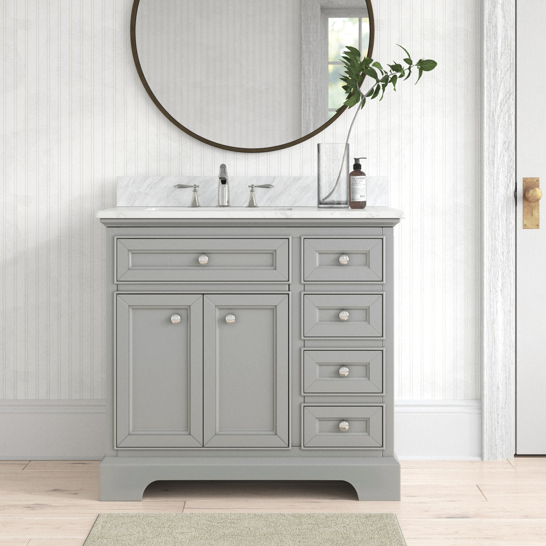 Amiri 37" Single Bathroom Vanity Set Birch Lane™ Base Finish: Gray