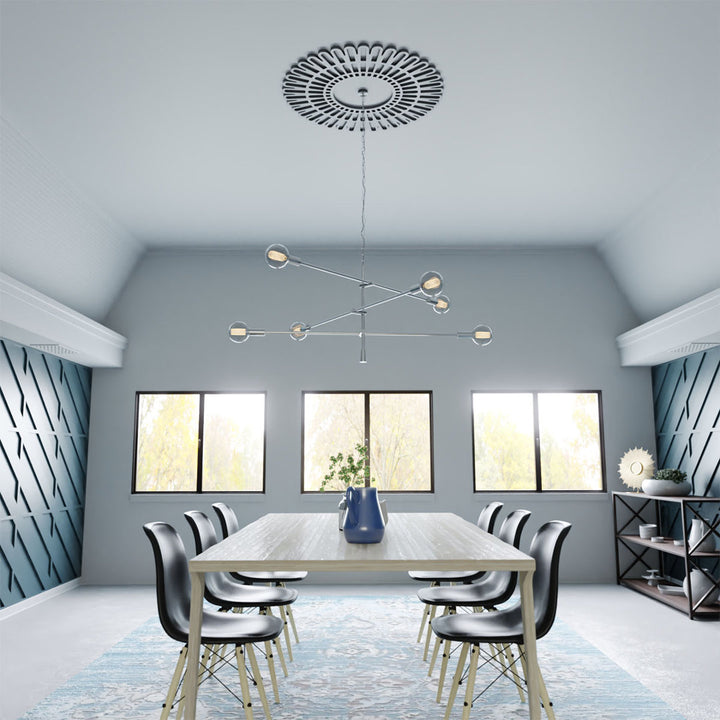 Cornelius Ceiling Medallion Ekena Millwork Color: Nickel Size: 32" H x 32" W x 1" D