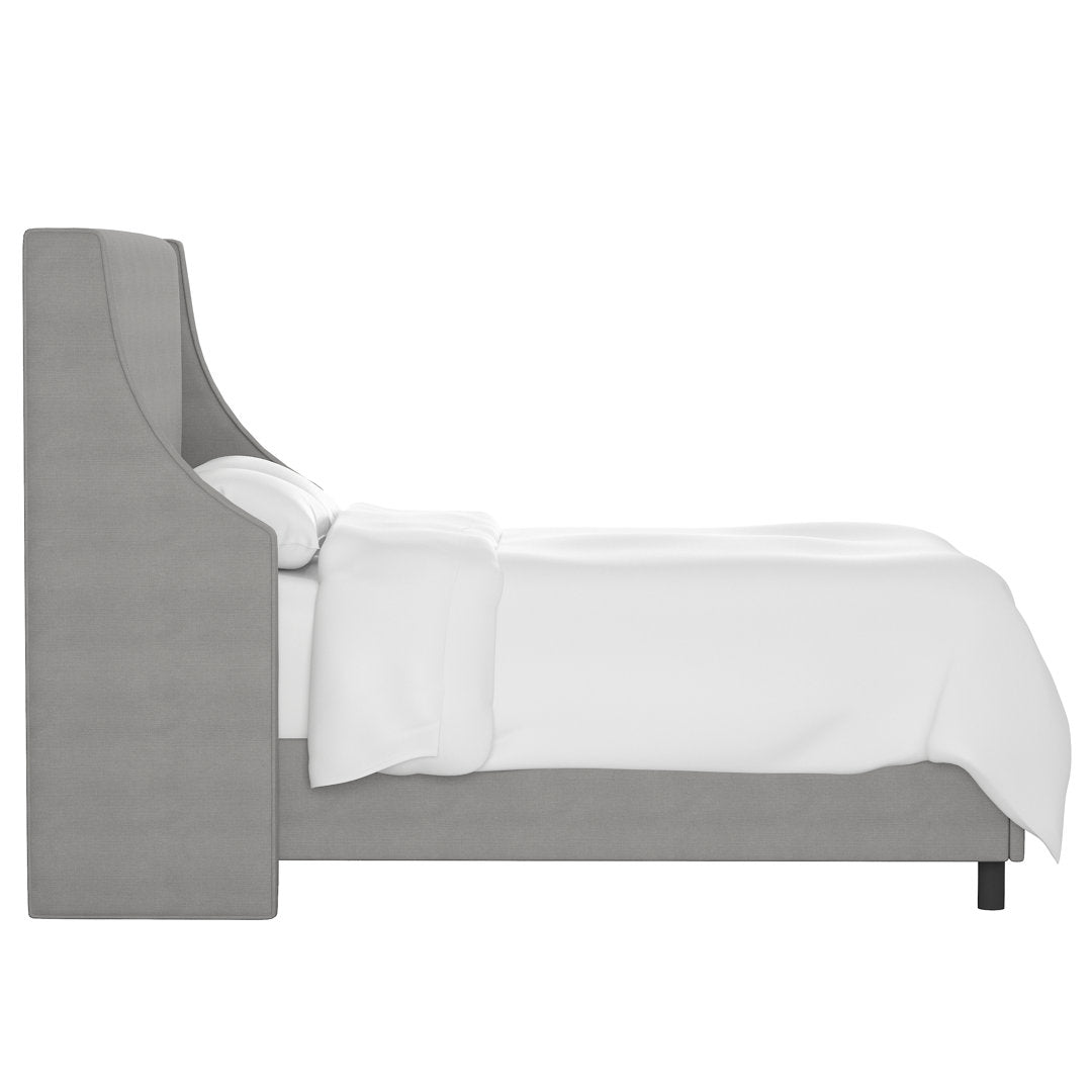 Bernadine Upholstered Low Profile Standard Bed Mercury Row® Color: Classic Gray Linen Size: Full/Double