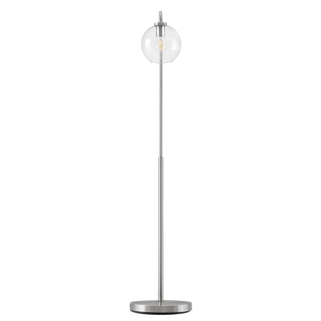 Modway Silo Glass Globe Glass and Metal Floor Lamp Modway Base Finish: Satin Nickel