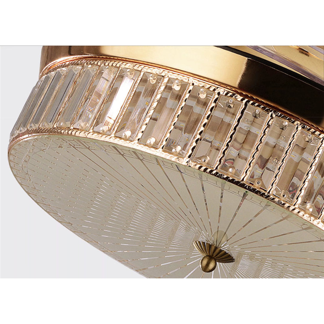 Deborahh 36" 4 Retractable Blades Crystal Ceiling Fan With Light And Remote Control LED Light Kit Included Rosdorf Park