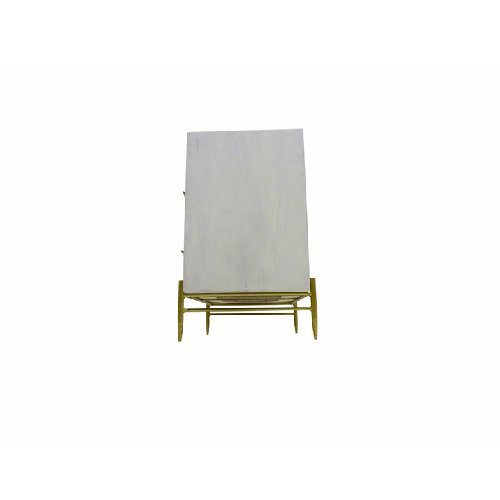 Wilbraham 2 - Drawer Nightstand in Cream/Brass Everly Quinn