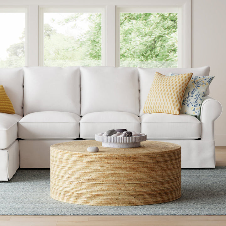 Evana Woven Drum Coffee Table Birch Lane™