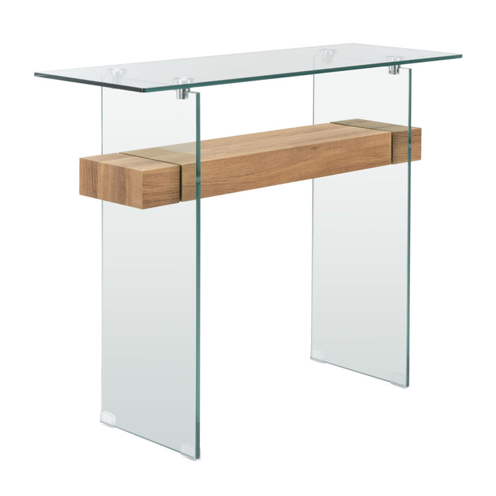 Kayley 39.4" Console Table Highland Dunes Table Base Color: Natural Brown