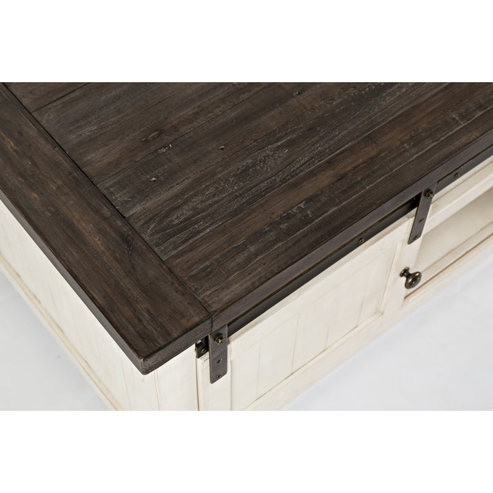 Solid Wood Coffee Table with Storage Sand & Stable™ Table Base Color: White