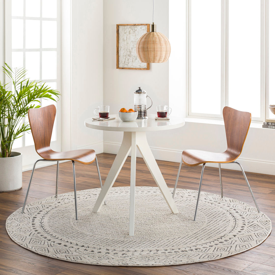 Calvo Light Beige/Charcoal Area Rug Wade Logan® Rug Size: Round 7'10"