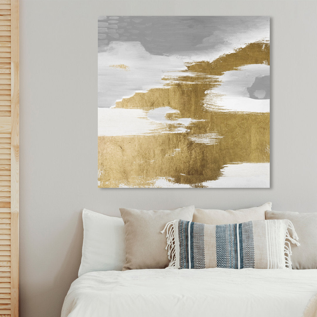 Gold Heaven - Painting on Canvas Oliver Gal Prints Size: 40" H x 40" W Format: Wrapped Canvas