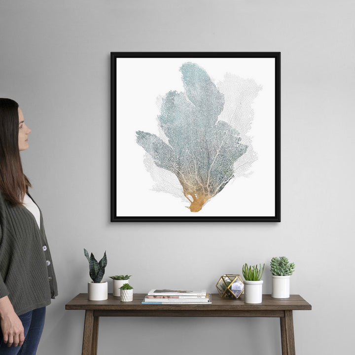 Delicate Coral II by Isabelle Z - Painting Print on Canvas Beachcrest Home™ Size: 32" H x 32" W x 1.75" D Format: Black Floater Framed Canvas