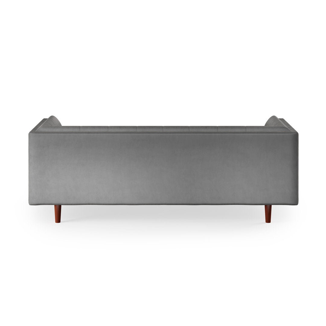George 82" Velvet Tuxedo Arm Sofa AllModern Fabric: Platinum Gray Velvet