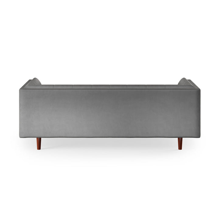 George 82" Velvet Tuxedo Arm Sofa AllModern Fabric: Platinum Gray Velvet