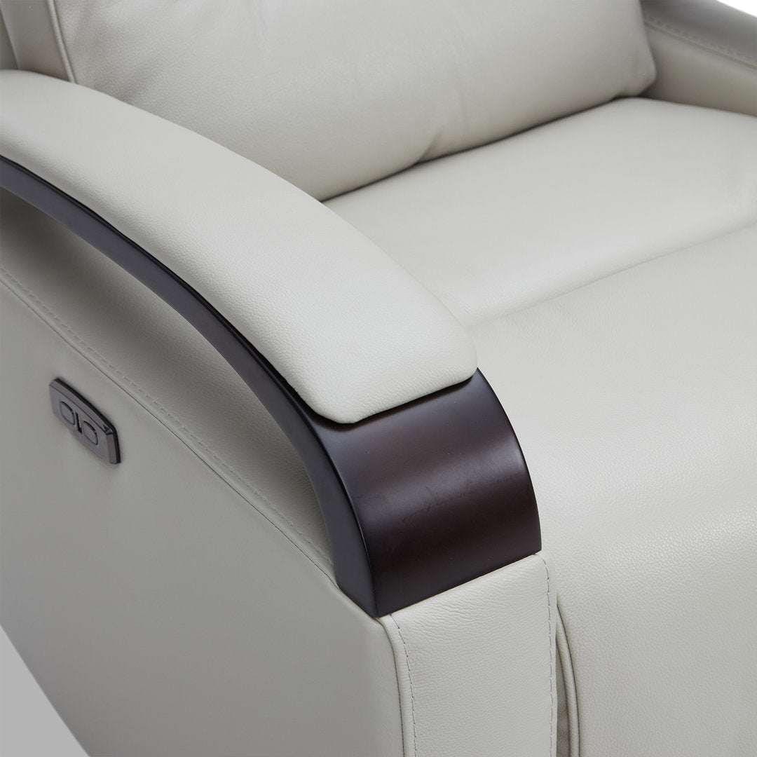 Elvina Genuine Leather Swivel Power Recliner Latitude Run® Upholstery Color: Light Gray