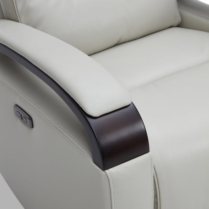 Elvina Genuine Leather Swivel Power Recliner Latitude Run® Upholstery Color: Light Gray