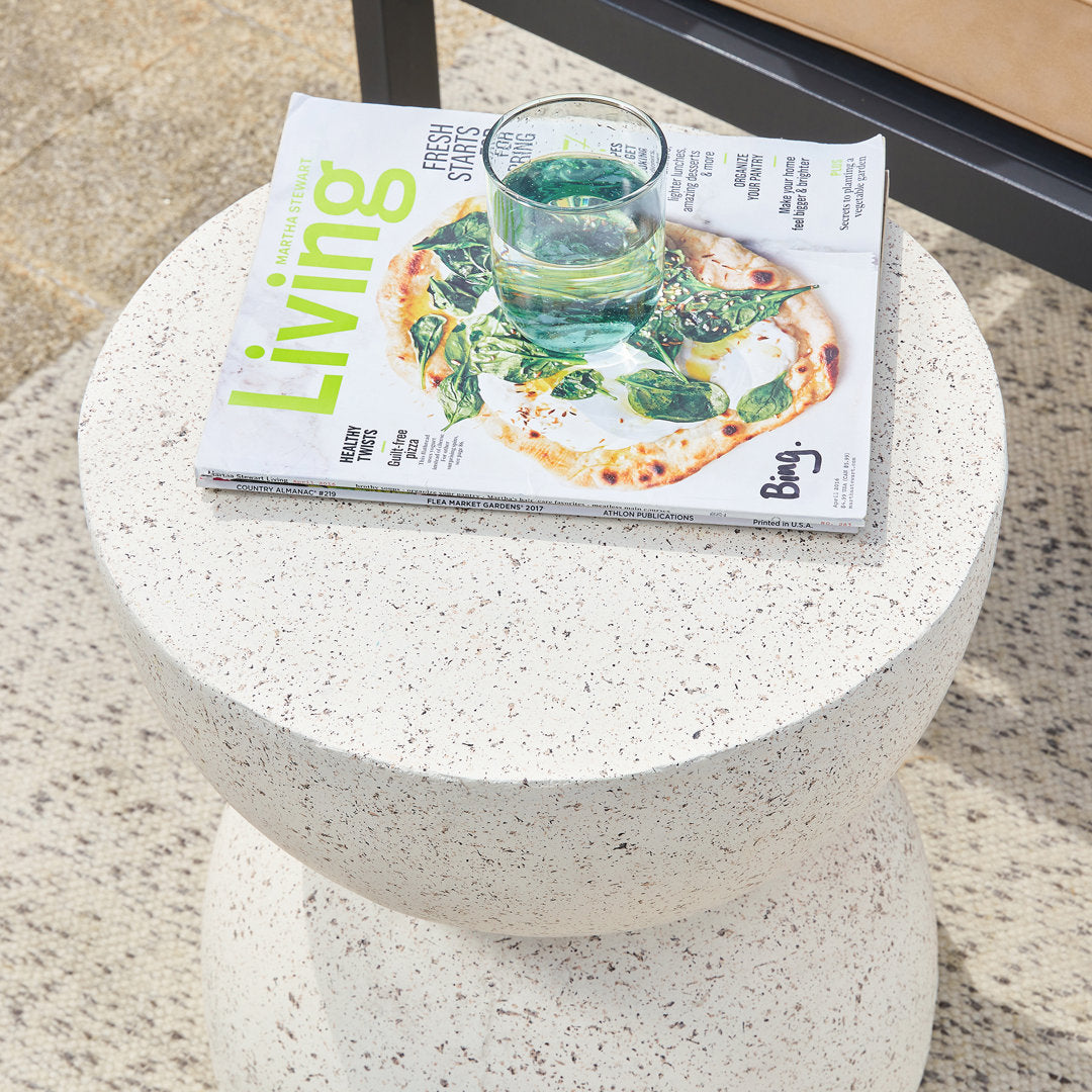 Ruiz 17.75'' Tall Accent Stool Joss & Main Color: White Terrazo