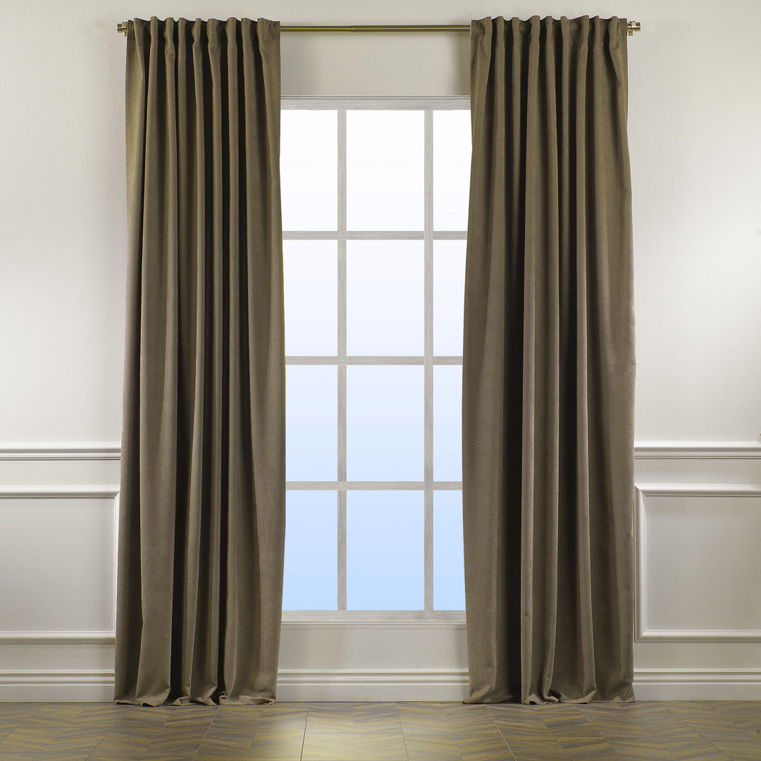 Extra wide x Extra Long Custom Made Decorative Single Panel Lilijan Home & Curtain Curtain Color: Dark Green Size per Panel: 100" W x 144" L