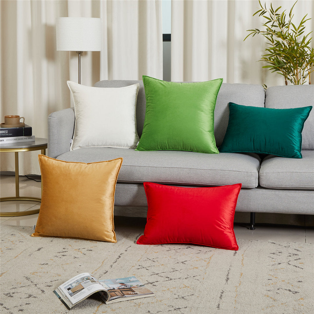 Square Velvet Pillow Cover & Insert WARISI Color: Teal Size: 20" H x 20" W x 5" D