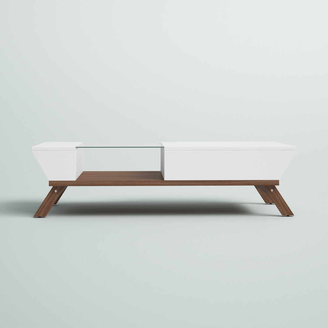 Soto 4 Legs Coffee Table with Storage Mercury Row® Color: White