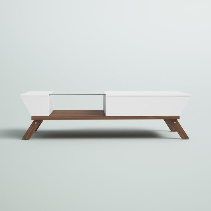 Soto 4 Legs Coffee Table with Storage Mercury Row® Color: White