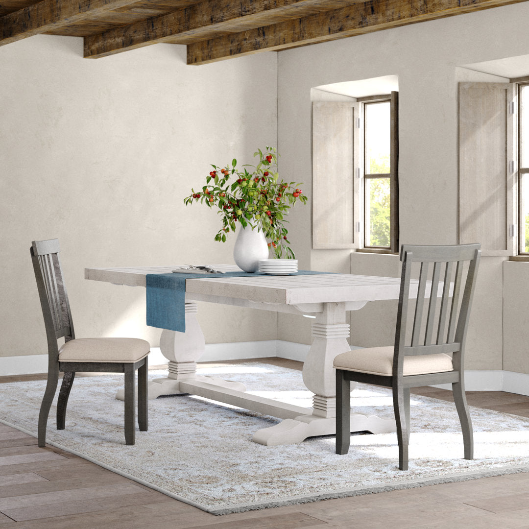 Kinston 94" Solid Wood Dining Table Birch Lane™ Color: Distressed Ivory