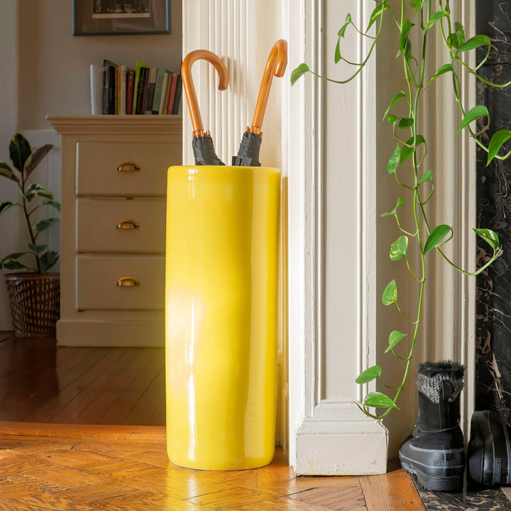 Astou Handmade Porcelain Floor Vase Wade Logan® Color: Yellow