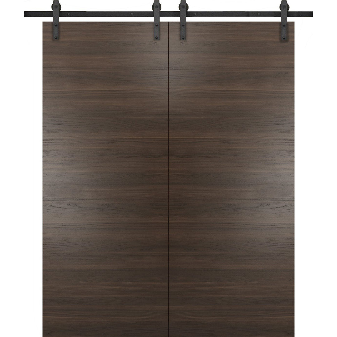 Planum Flush Wood Barn Doors with Installation Hardware Kit SARTODOORS Size: 30" x 96" Finish: Chocolate