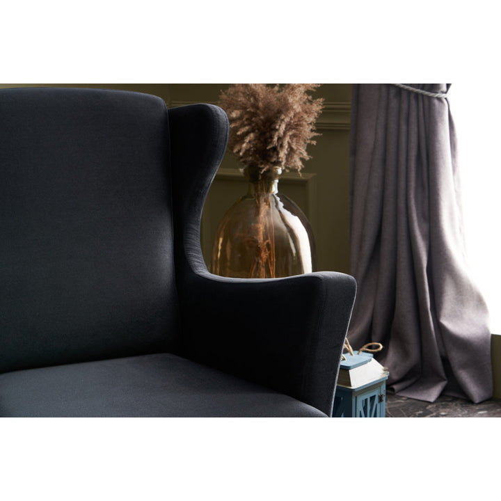 Glisson 31.5" W Polyester Wingback Chair East Urban Home Fabric: Black 100% Polyseter