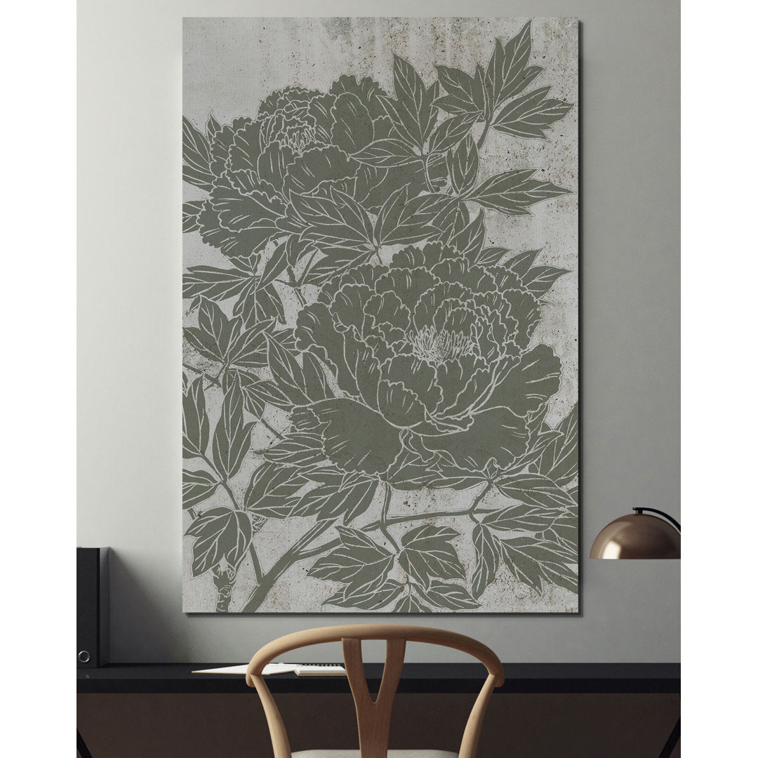 Blooming Peony I' - Print on Canvas Winston Porter Size: 12" H x 8" W x 1.5" D Format: Wrapped Canvas