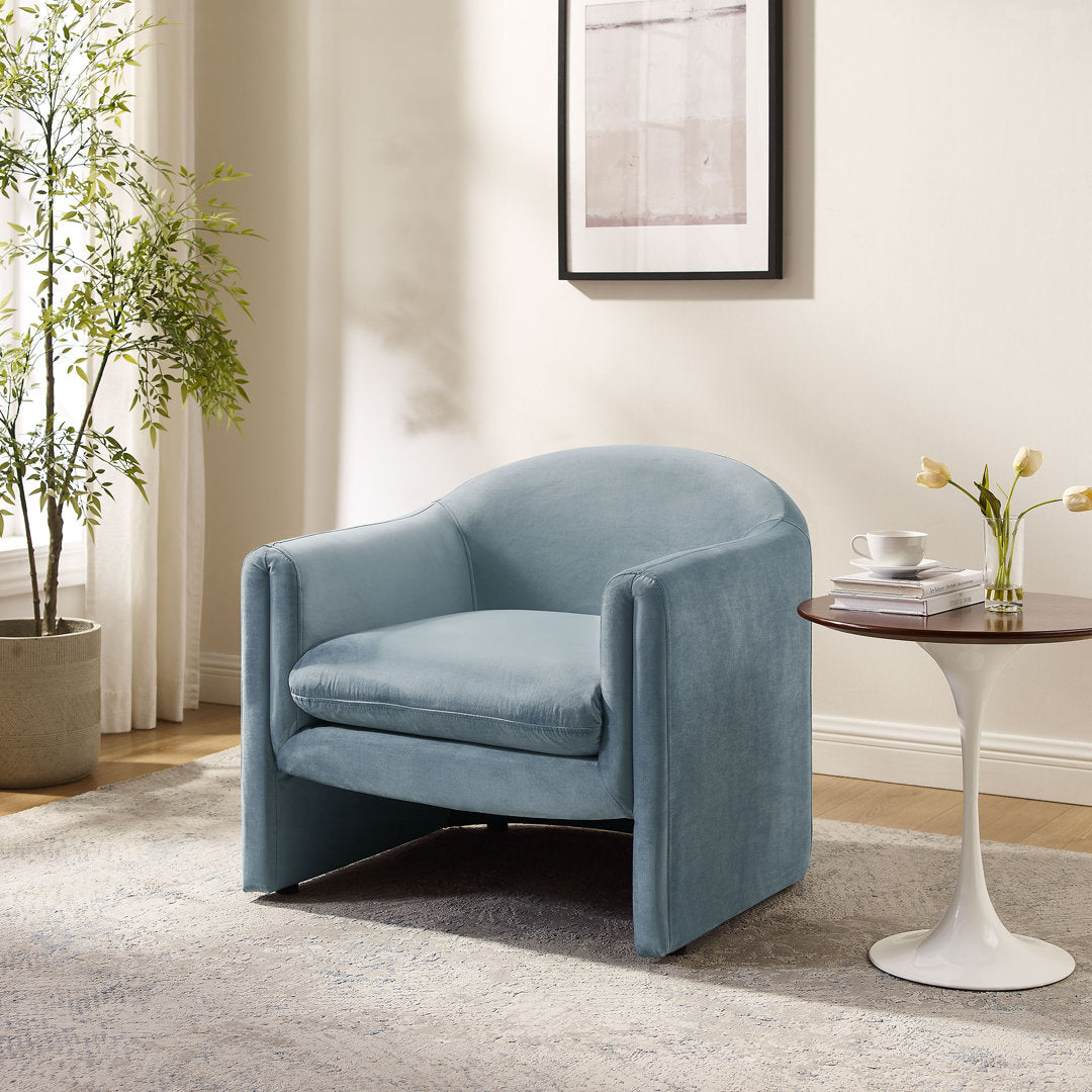 Daiona 31.2 inches Wide Armchair Accent Chair Ivy Bronx Fabric: Blue Velvet