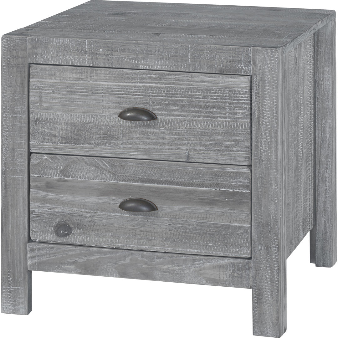 Montauk 2 Drawer Nightstand Grain Wood Furniture Color: Rustic Gray