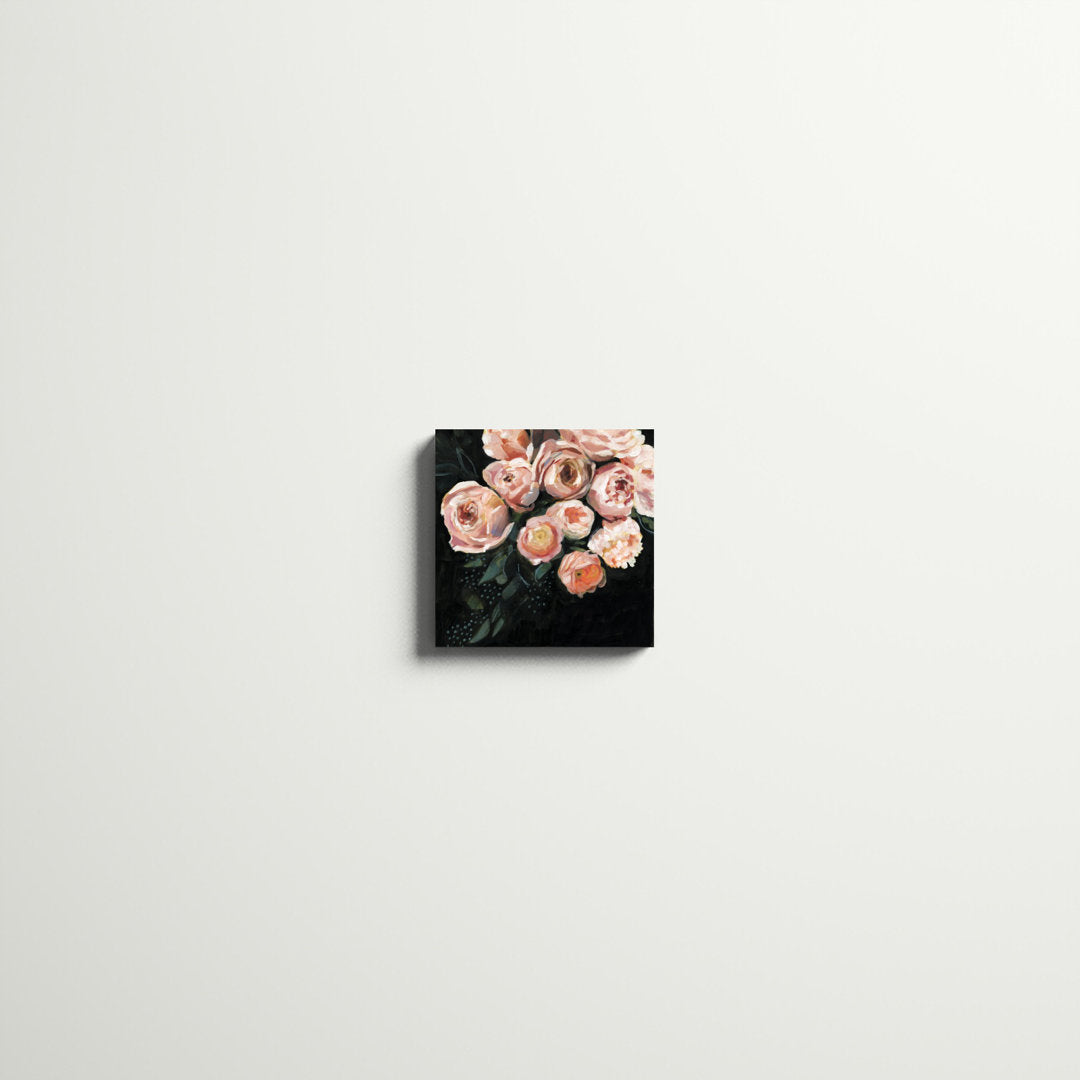 Peachy Blooms II' by Victoria Borges - Wrapped Canvas Painting on Canvas Winston Porter Size: 12" H x 12" W