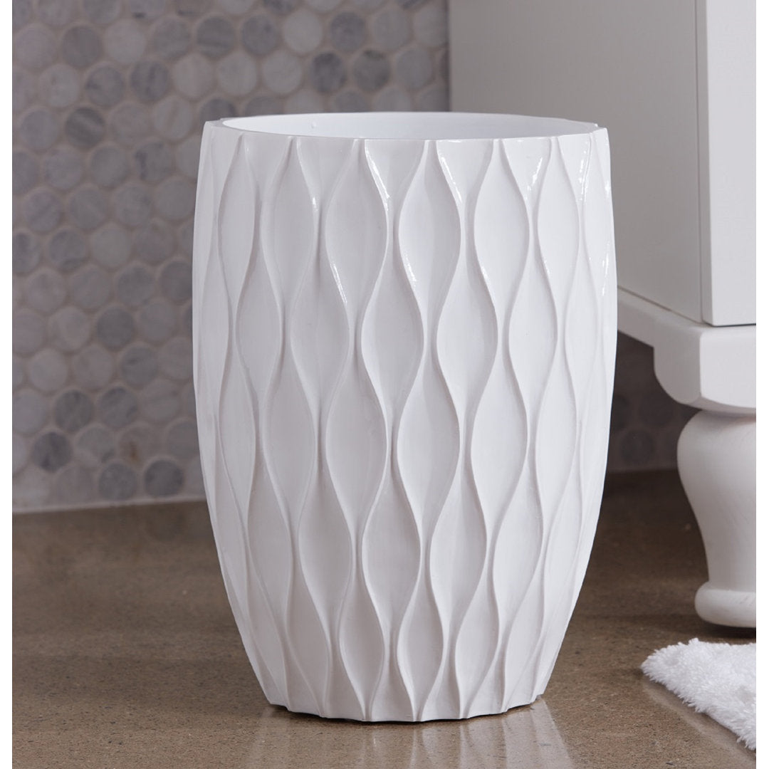 Wave Wastebasket Roselli Trading Company Color: White