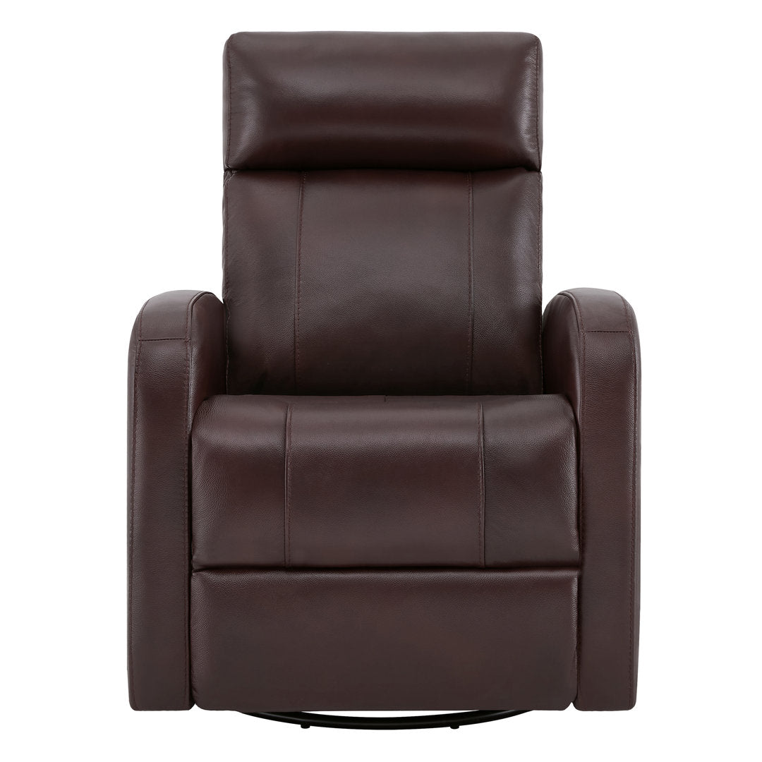 Arrianna-Fiona Genuine Leather Swivel Power Recliner Wade Logan® Upholstery Color: Burgundy