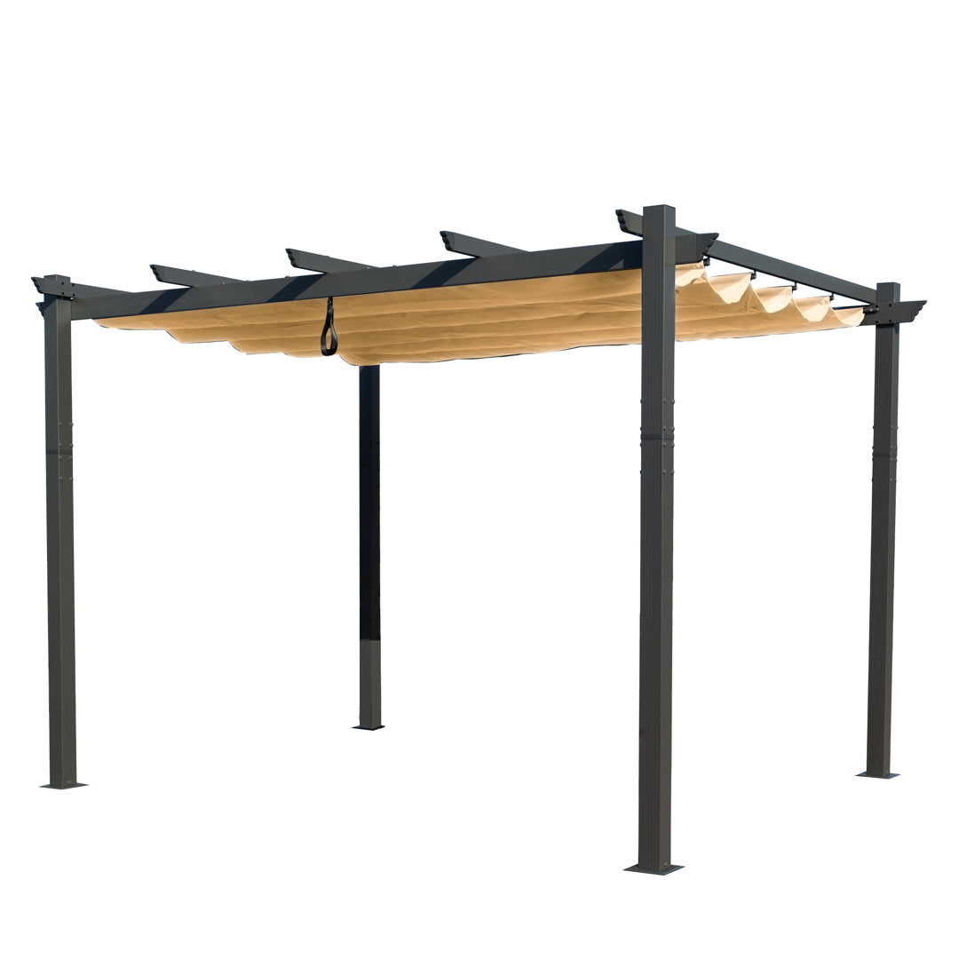 Atlantics Outdoor Retractable Pergola with Sun Shade Canopy 10' x 13' Kozyard Color: Beige