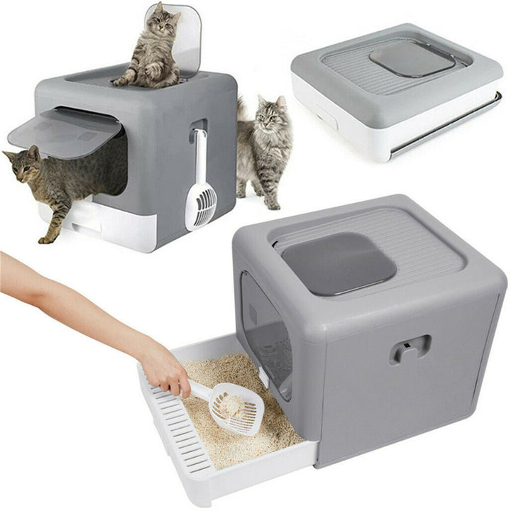 Extra Large Hooded Cat Litter Box With Top Entrance Tucker Murphy Pet™