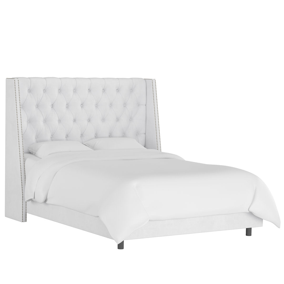 Annabel Upholstered Wingback Bed Kelly Clarkson Home Size: King Body Fabric: Classic White Velvet