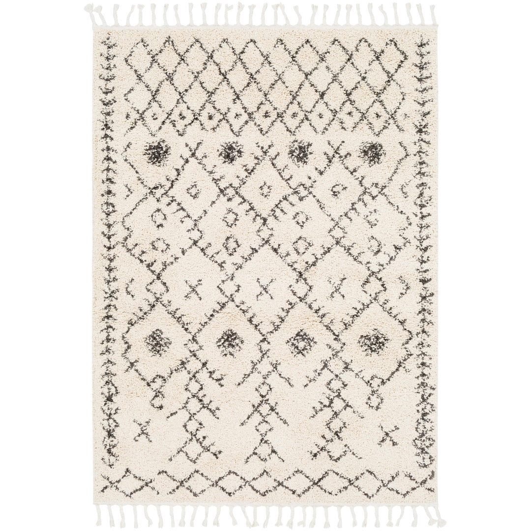Mossy Moroccan Charcoal/Beige Area Rug AllModern Rug Size: Rectangle 3'1" x 4'11"