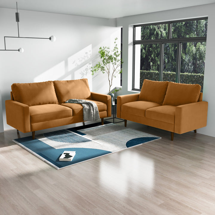 Markham 70" Velvet Square Arm Sofa Willa Arlo™ Interiors Fabric: Ginger Polyester