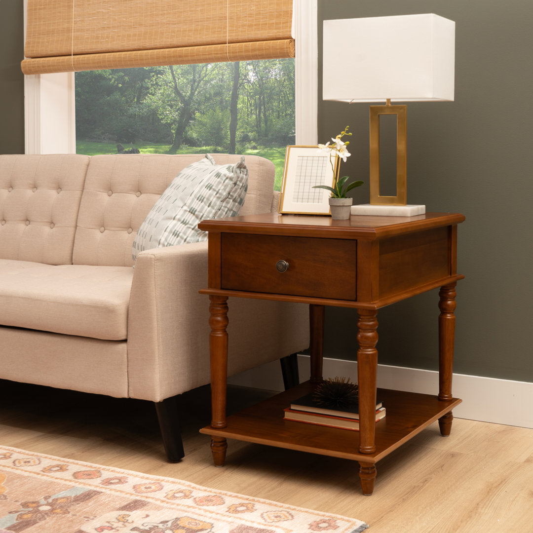 Birkley End Table with Storage Drawer Sand & Stable™ Color: Hazelnut
