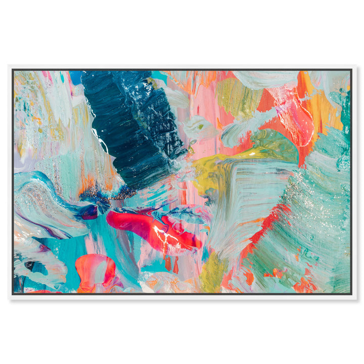Abstract That Love Feeling - Graphic Art on Canvas Oliver Gal Prints Size: 16" H x 24" W Format: White Framed Canvas