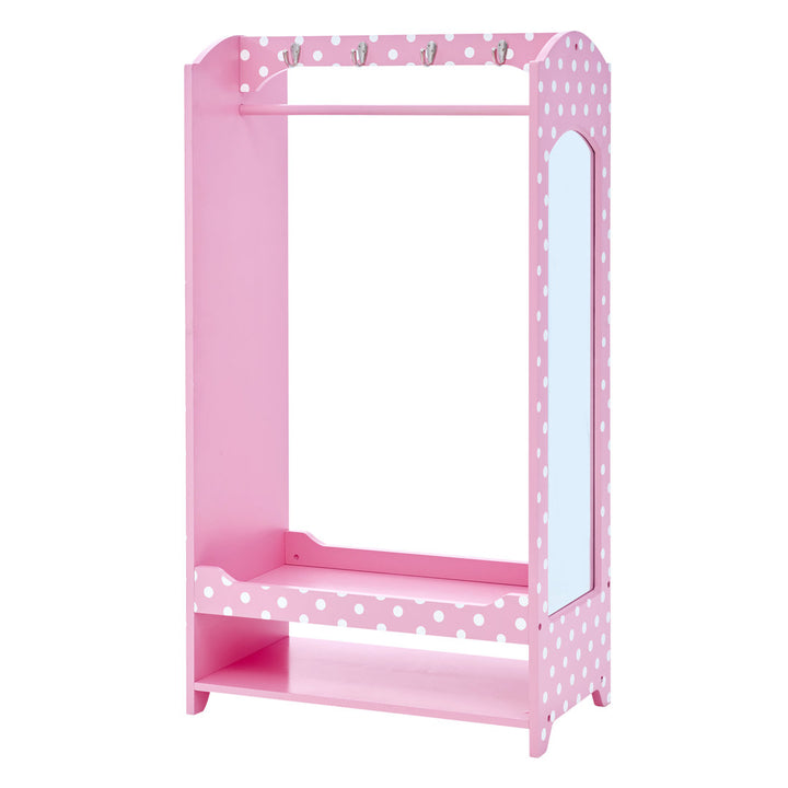 Teamson Kids Wooden Mirrored Open Armoire with Two Shelves Teamson Kids