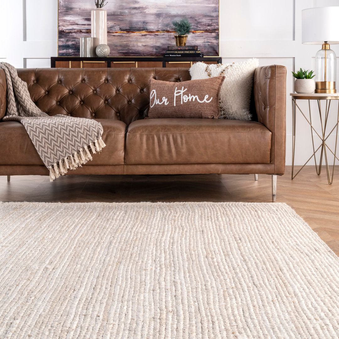 Cruise Handmade Braided Jute Area Rug in Off White Highland Dunes Rug Size: Rectangle 10' x 13'