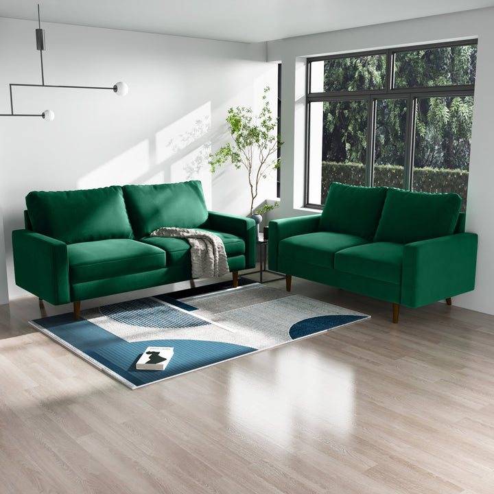 Markham 70" Velvet Square Arm Sofa Willa Arlo™ Interiors Fabric: Green Polyester