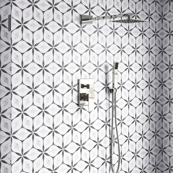 Classico Bardiglio Hex 7" x 8" Porcelain Patterned Wall & Floor Tile Merola Tile